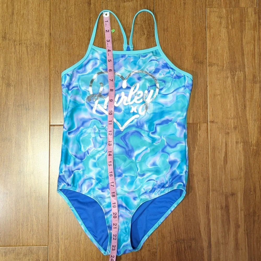 Hurley Girls One Piece Tie-Dye Swim Suit Size 10/12